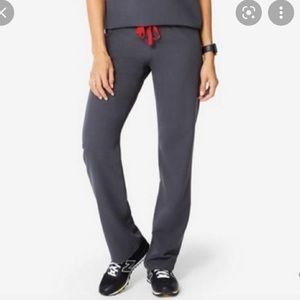 FIGS Kade Cargo Scrub Pants Charcoal Red Large Doctor Nurse